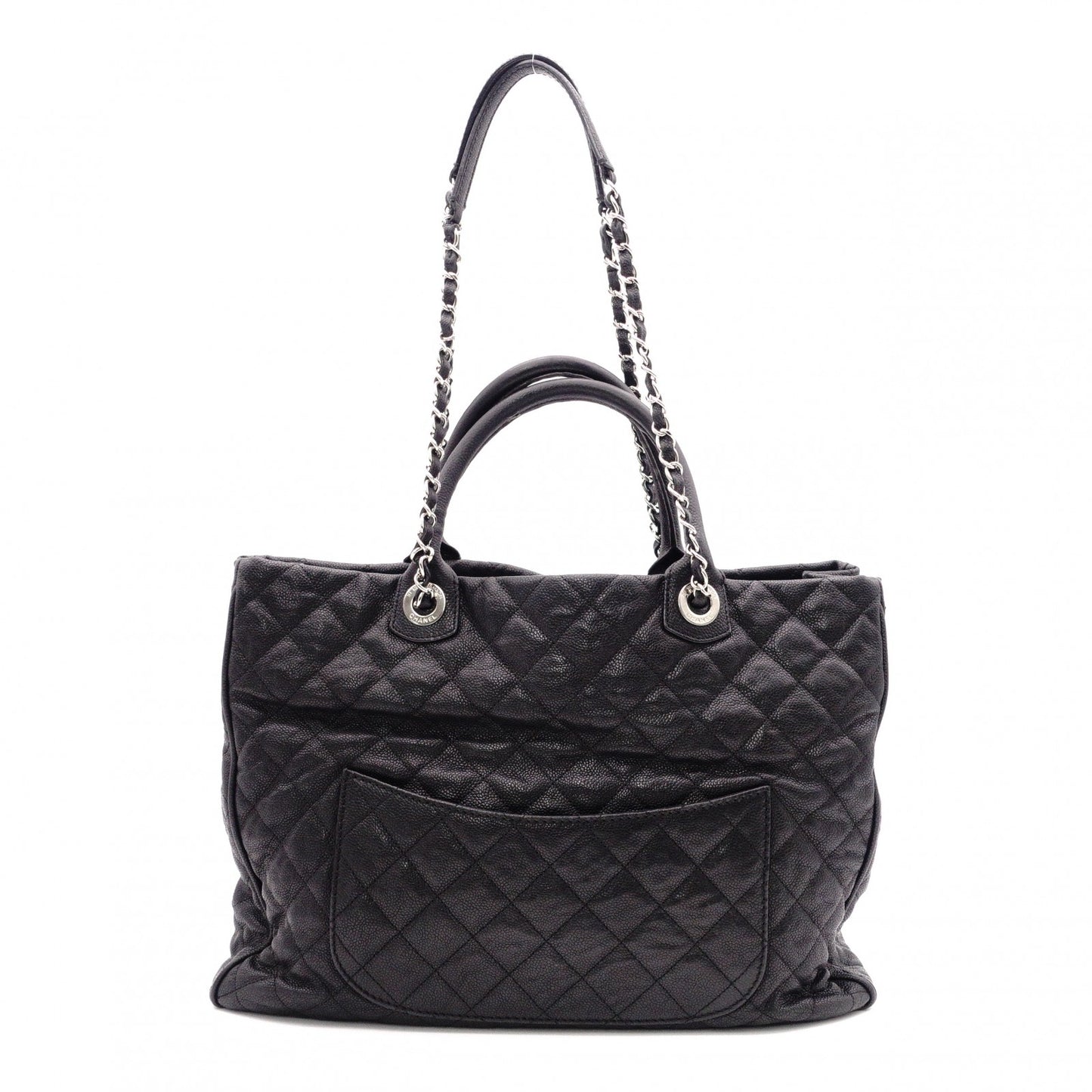 CHANEL Caviar Skin Chain Tote Bag Urban Companion 2-Way Shoulder Bag Leather Black Women's
