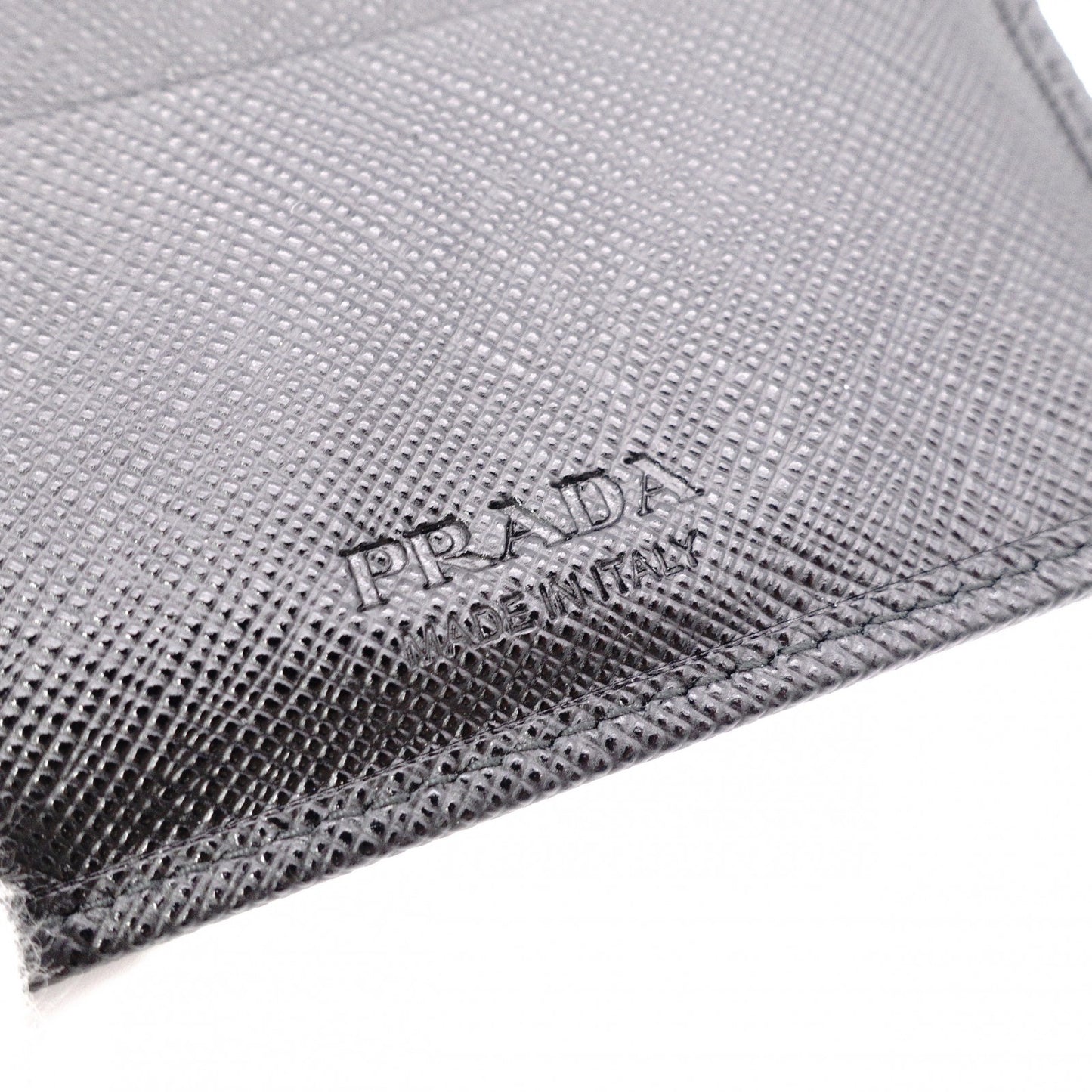 Unused, with box: PRADA Saffiano Leather Passport Case, Black, Men's