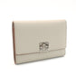 LOEWE Anagram Small Vertical Fold Wallet Compact Wallet Mini Wallet Beige Leather 7-10-430
