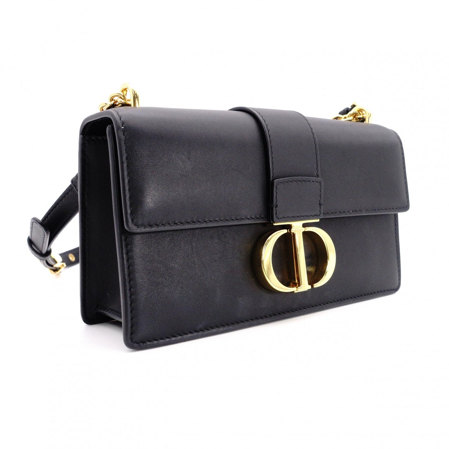 Christian Dior Chain Bag 30 Montaigne East-West Shoulder Bag / Leather, Black