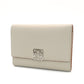 LOEWE Anagram Small Vertical Fold Wallet Compact Wallet Mini Wallet Beige Leather 7-10-430