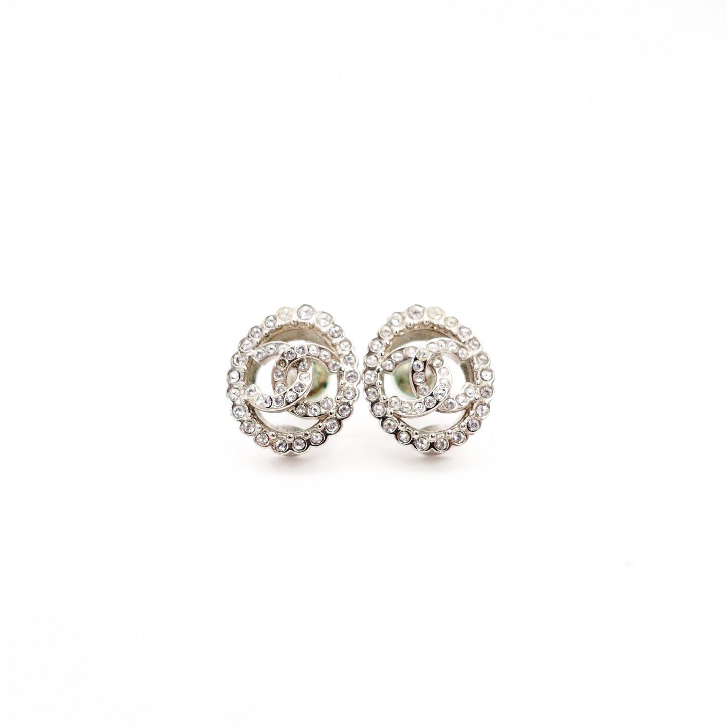 CHANEL Earrings Metal/Rhinestone Silver
