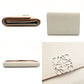 LOEWE Anagram Small Vertical Fold Wallet Compact Wallet Mini Wallet Beige Leather 7-10-430