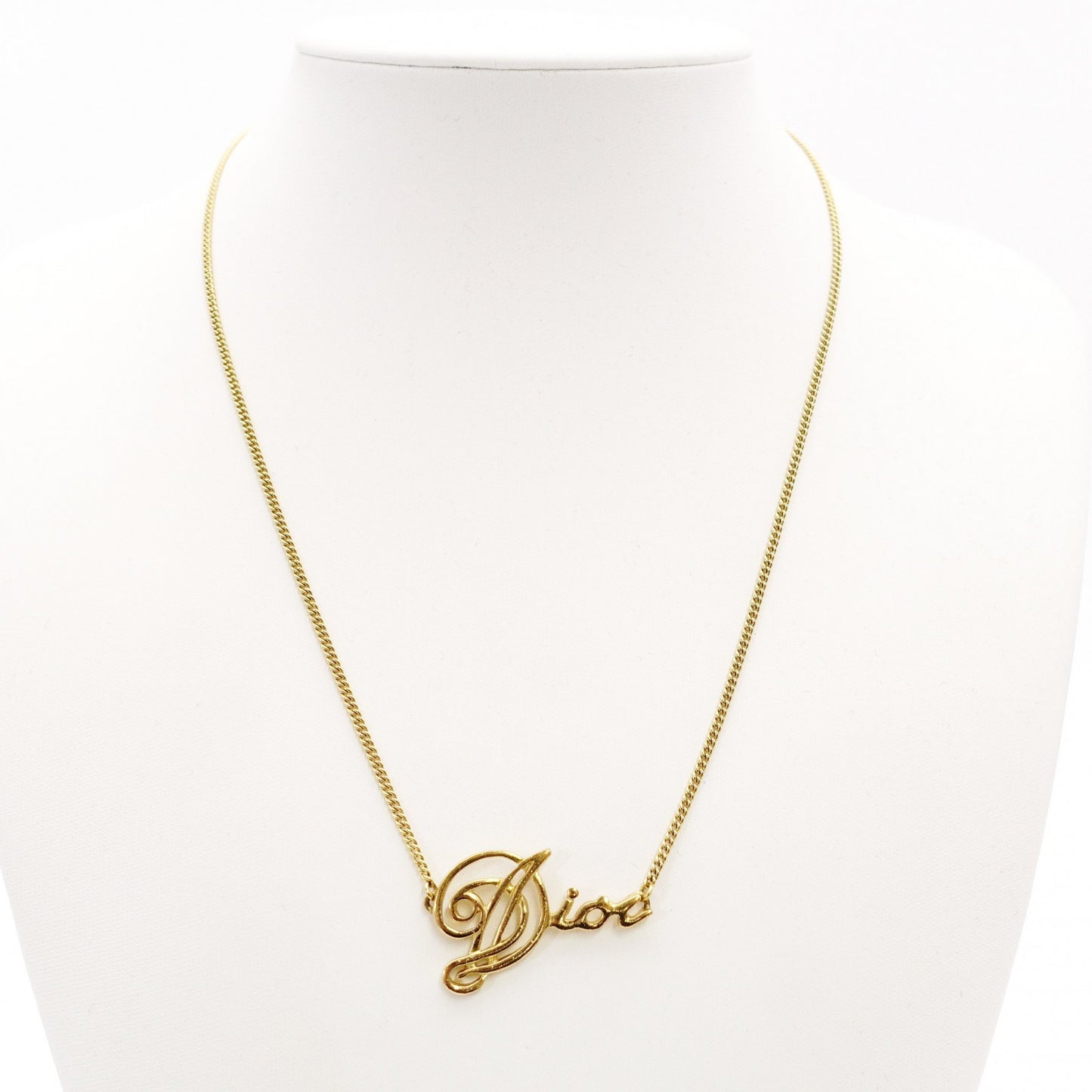 Christian Dior Necklace Gold Logo