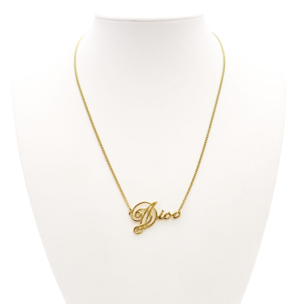 Christian Dior Necklace Gold Logo