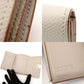 LOEWE Anagram Small Vertical Fold Wallet Compact Wallet Mini Wallet Beige Leather 7-10-430