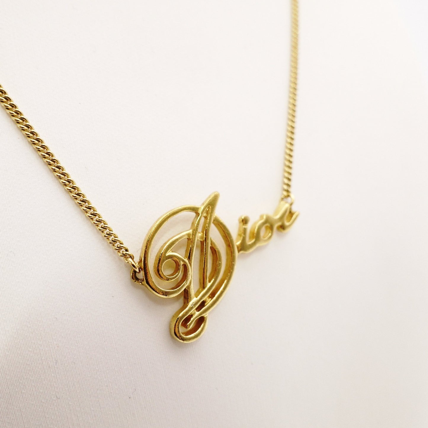 Christian Dior Necklace Gold Logo