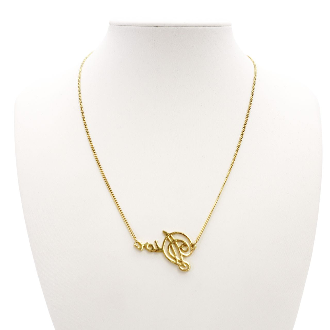 Christian Dior Necklace Gold Logo