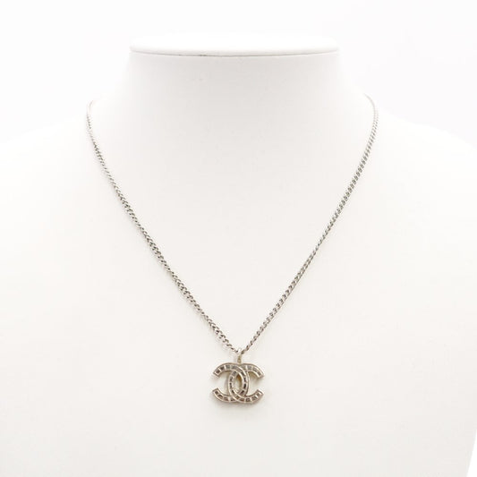 CHANEL Necklace Silver CC Logo Coco Mark