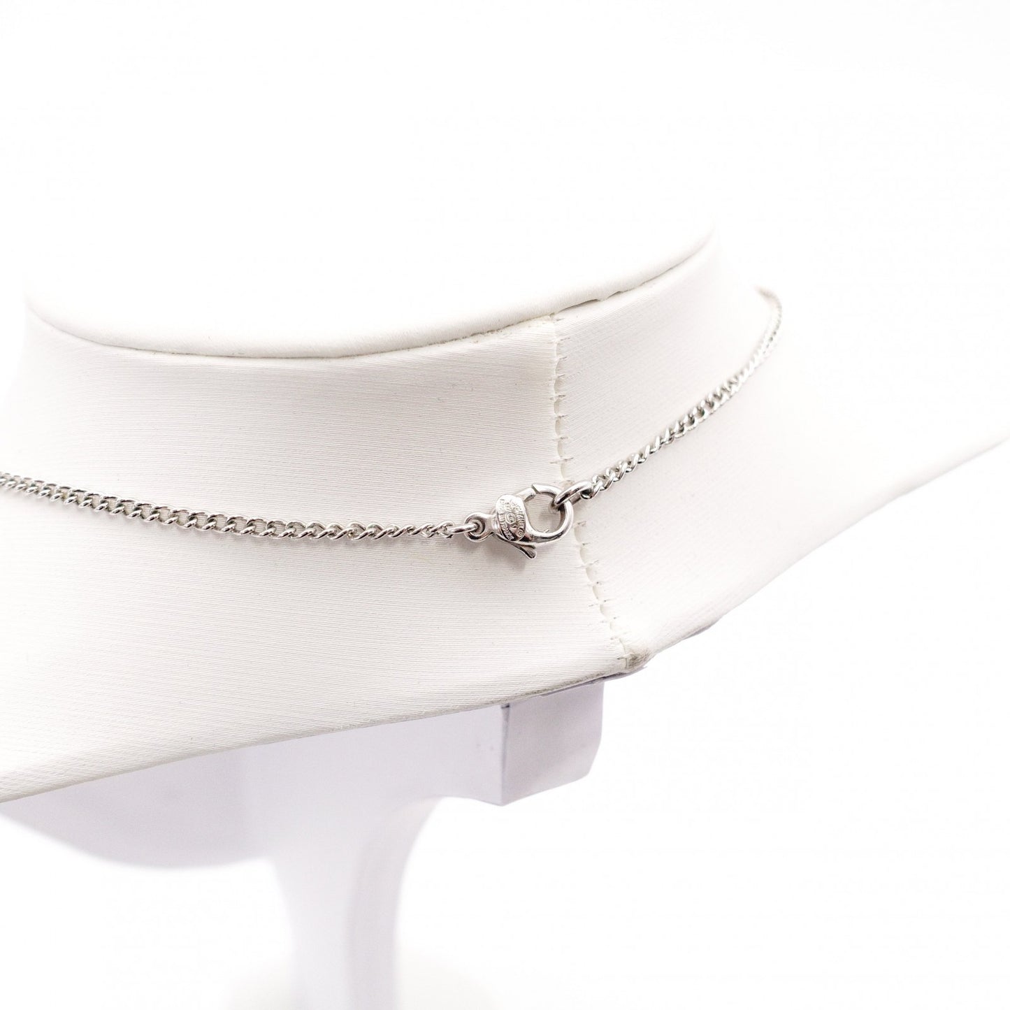 CHANEL Necklace Silver CC Logo Coco Mark