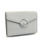 FENDI F is 8M0395 Compact Wallet Gray Leather Mini Wallet Foldable Wallet Logo 7-10-364