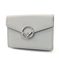 FENDI F is 8M0395 Compact Wallet Gray Leather Mini Wallet Foldable Wallet Logo 7-10-364