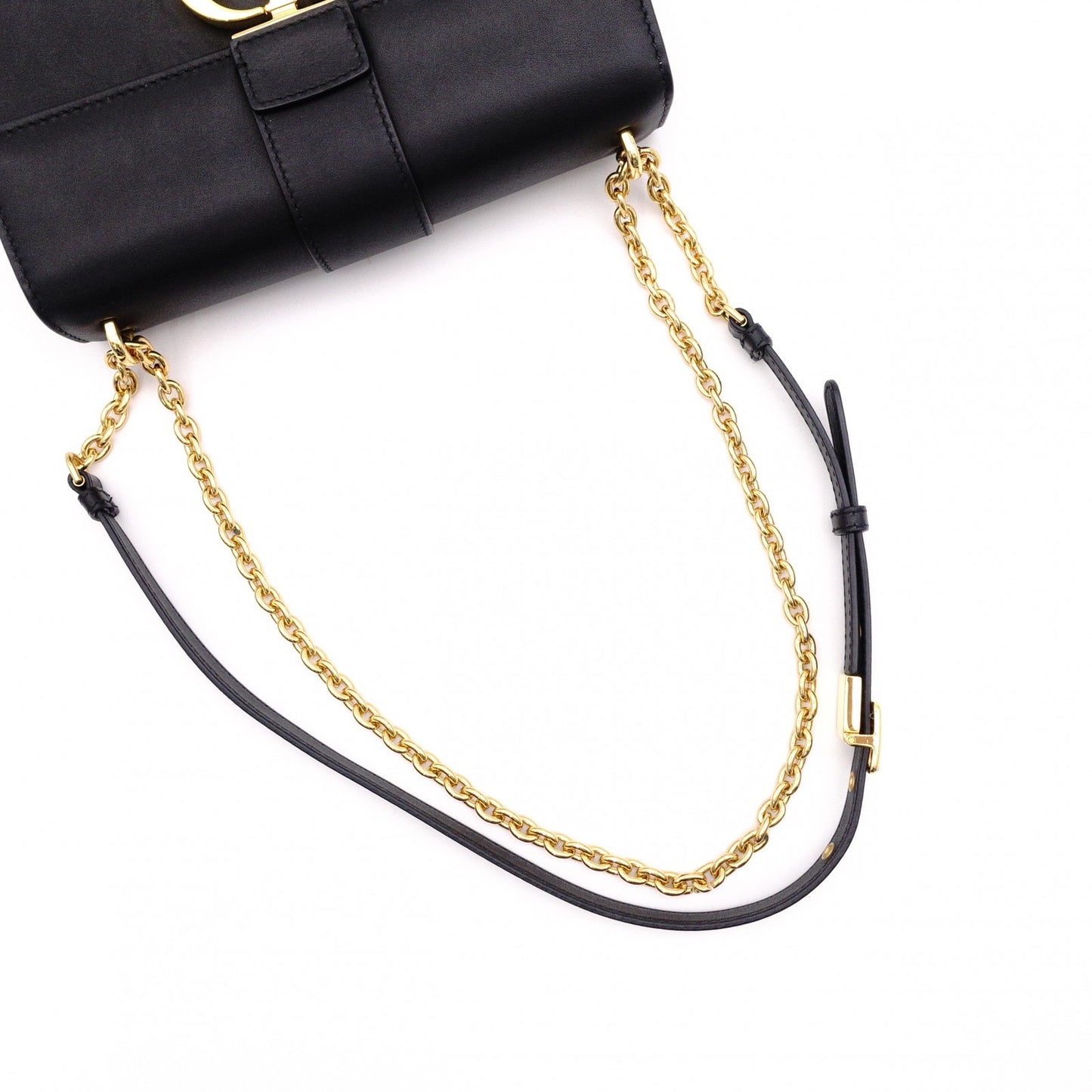 Christian Dior Chain Bag 30 Montaigne East-West Shoulder Bag / Leather, Black