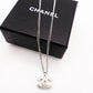 CHANEL Necklace Silver CC Logo Coco Mark