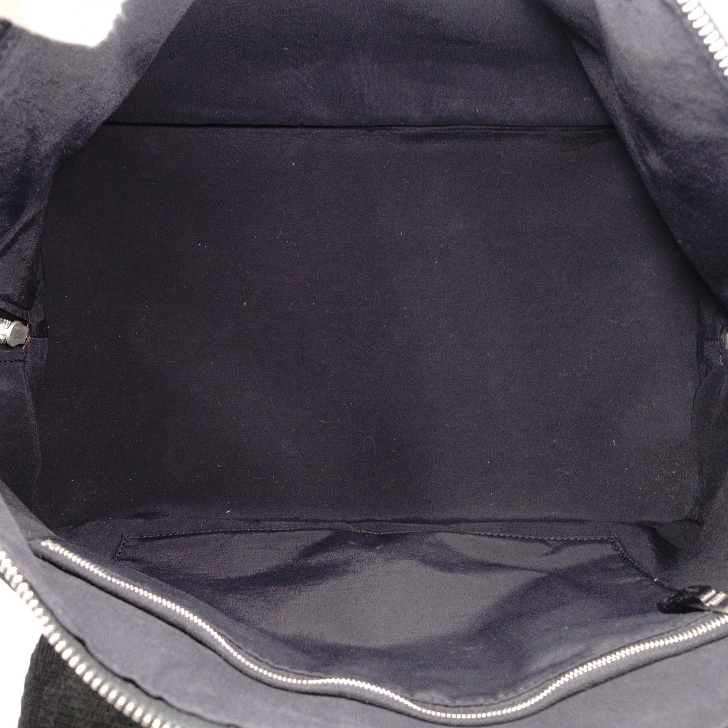 HERMES Sac de Golf Handbag, Leather/Toile Chevron, Black, Women's, Men's