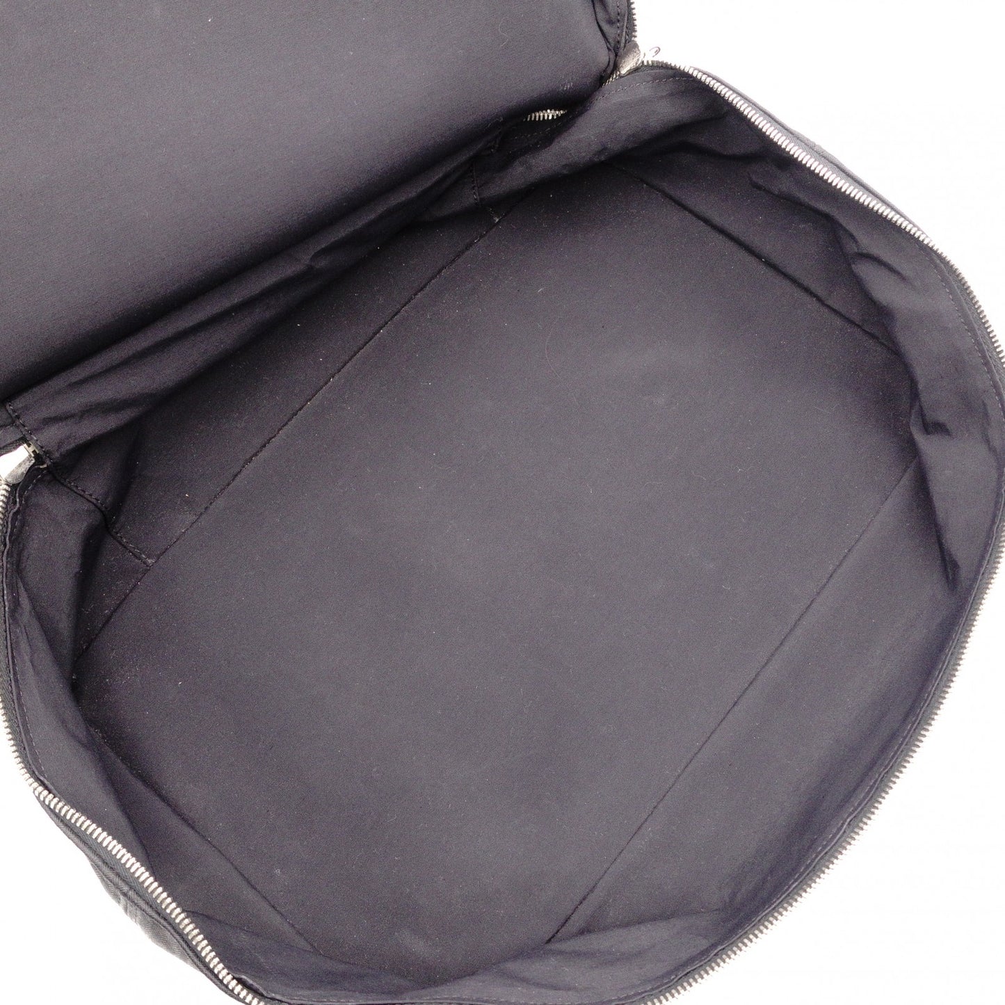 HERMES Sac de Golf Handbag, Leather/Toile Chevron, Black, Women's, Men's