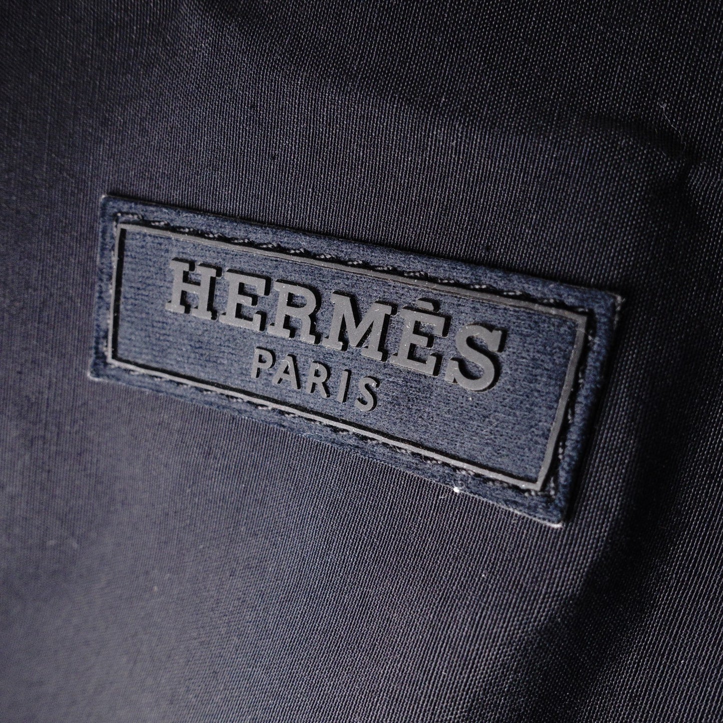 HERMES Sac de Golf Handbag, Leather/Toile Chevron, Black, Women's, Men's