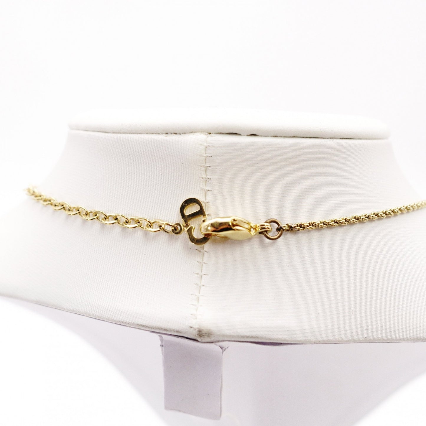 Christian Dior Necklace Gold Rhinestone