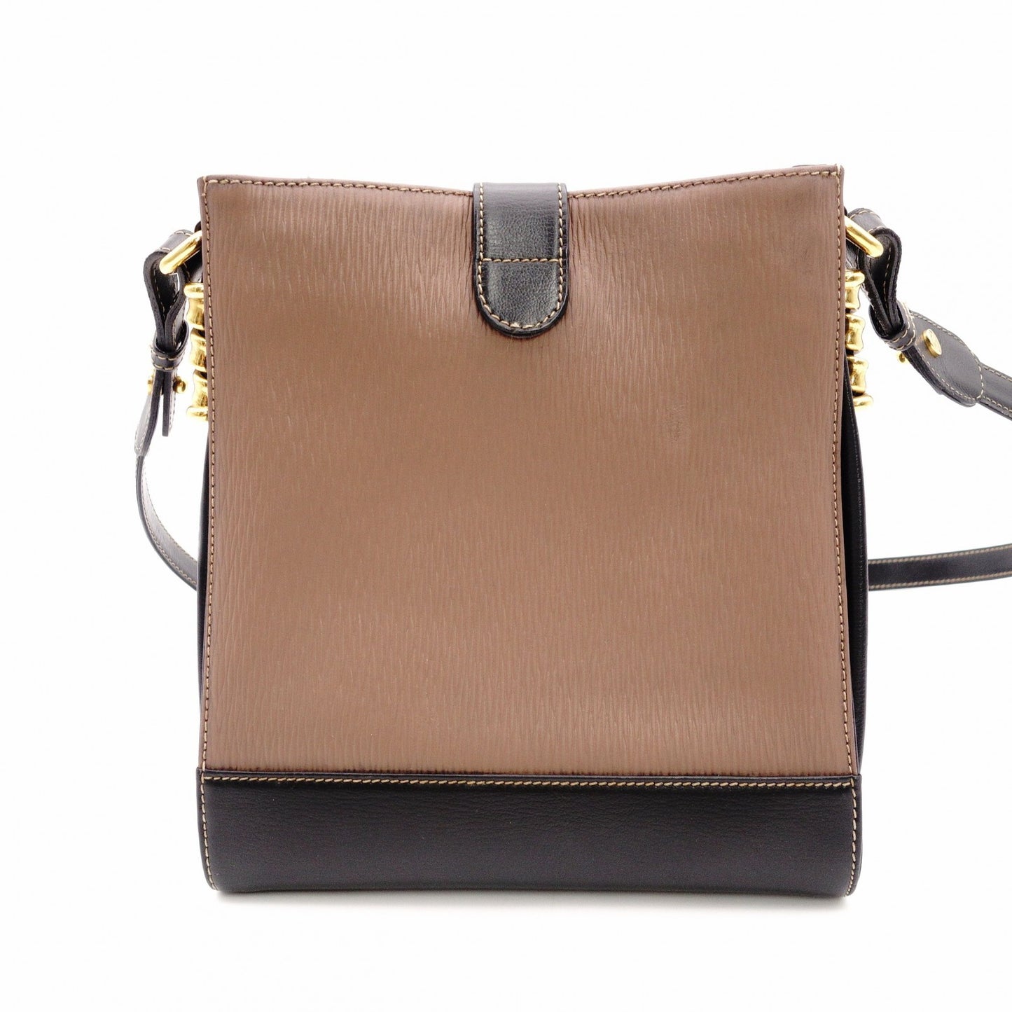 LOEWE Velasquez Shoulder Bag Leather Brown × Black Gold Hardware R8020588