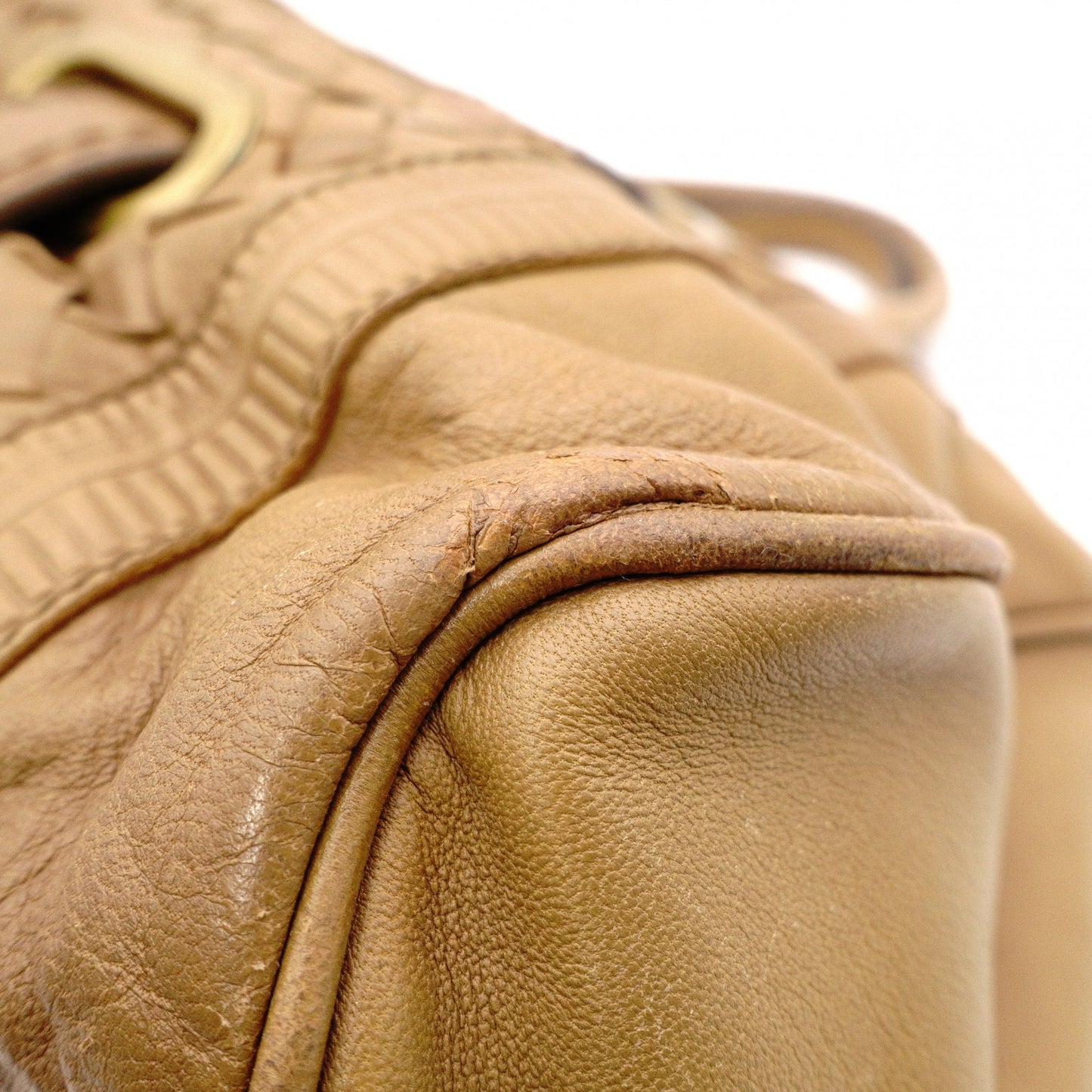 Bottega Veneta Intrecciato Handbag, Boston Bag, Leather, Brown, Women's