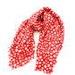 LOUIS VUITTON Yayoi Kusama Stole Silk Wool Red × White Oversized Scarf 7-10-560