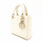 Dior Lady Dior Handbag Leather Off-White 2-Way