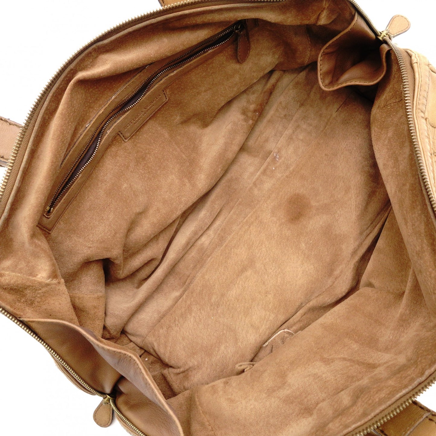 Bottega Veneta Intrecciato Handbag, Boston Bag, Leather, Brown, Women's