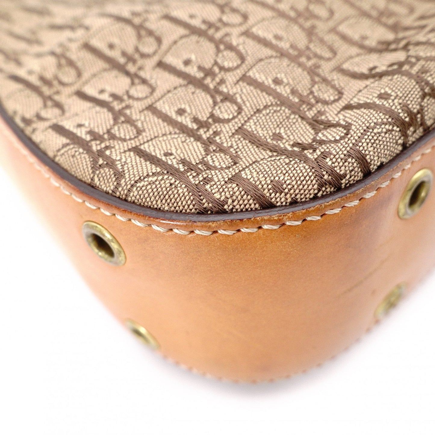 Christian Dior Trotter Street Chic Shoulder Bag, Canvas and Leather, Beige