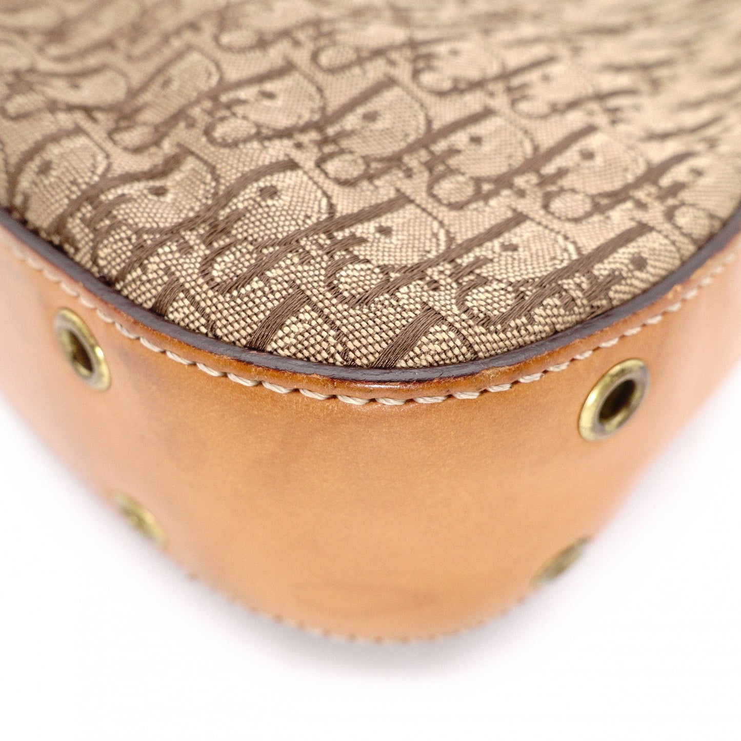 Christian Dior Trotter Street Chic Shoulder Bag, Canvas and Leather, Beige
