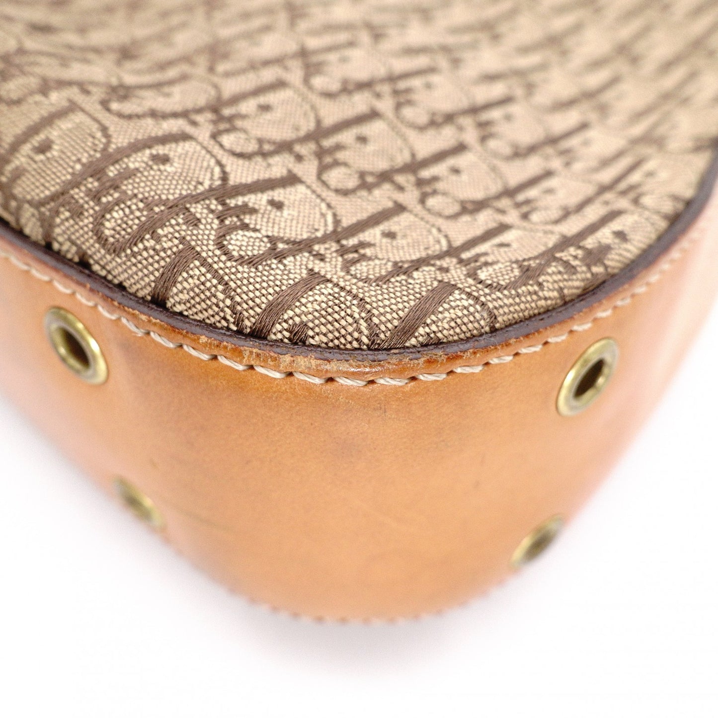 Christian Dior Trotter Street Chic Shoulder Bag, Canvas and Leather, Beige