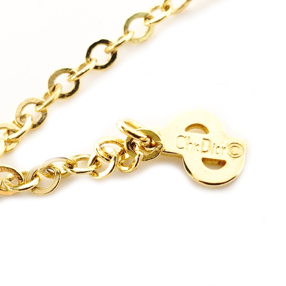 Christian Dior CD Logo Necklace Gold Approx. 4.2g Pendant 7-9-422
