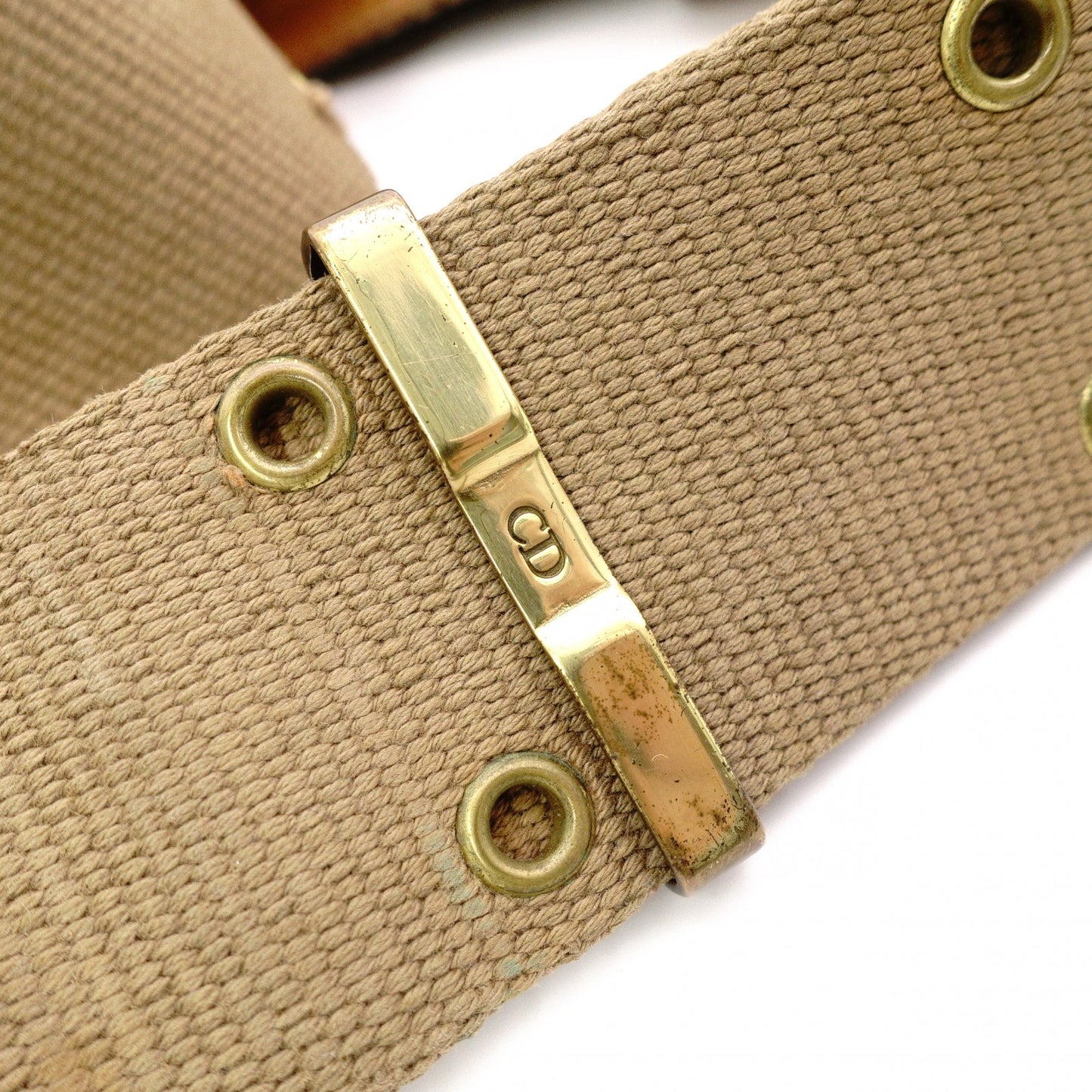 Christian Dior Trotter Street Chic Shoulder Bag, Canvas and Leather, Beige