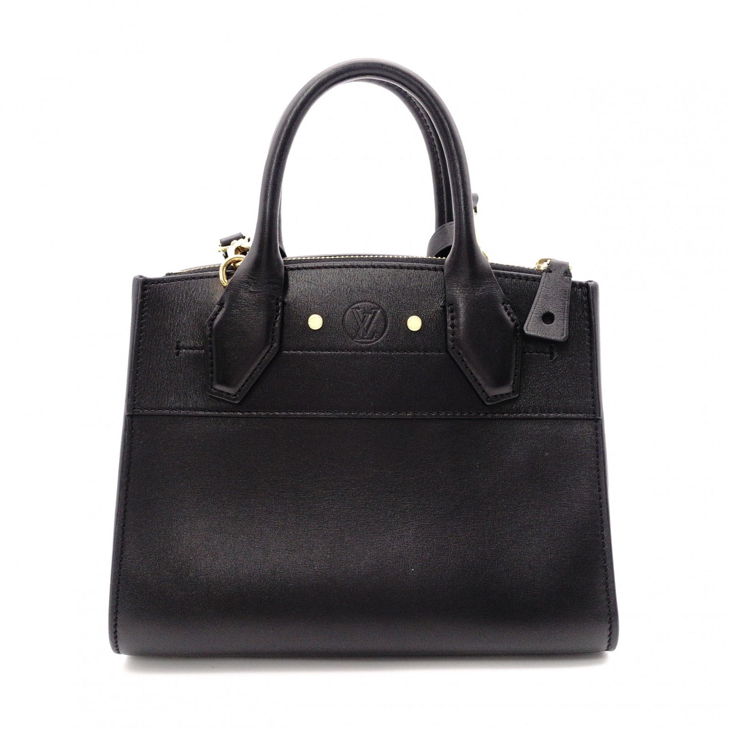LOUIS VUITTON City Steamer Mini Handbag, 2-Way, Leather, Black, Women's