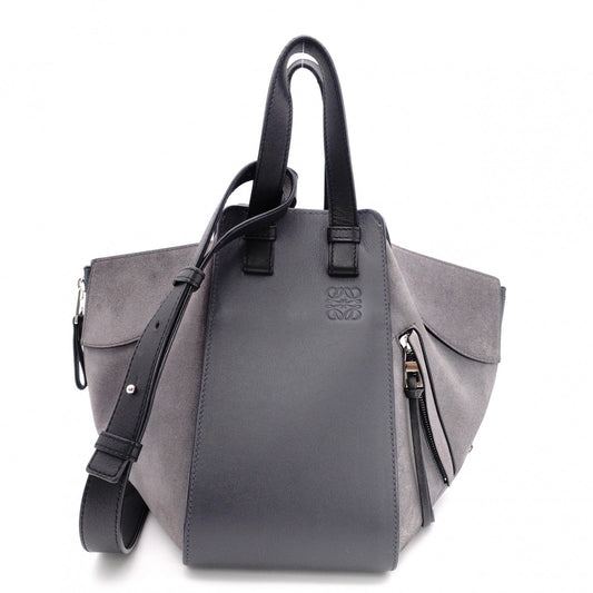 LOEWE Hammock Small Handbag, Leather and Suede, Gray, 2-Way