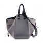 LOEWE Hammock Small Handbag, Leather and Suede, Gray, 2-Way