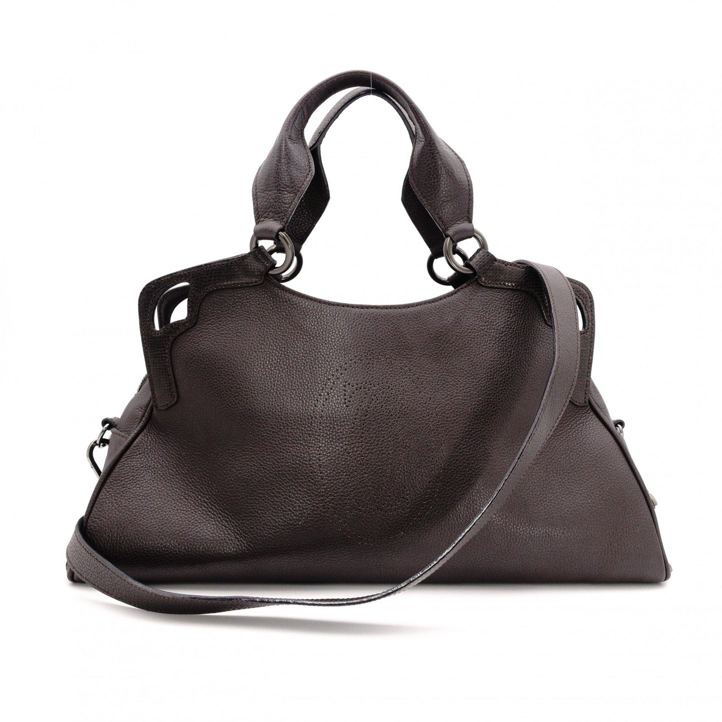 CARTIER Marcello de Cartier Tote Bag, Leather, Brown, 2-Way, Silver Hardware