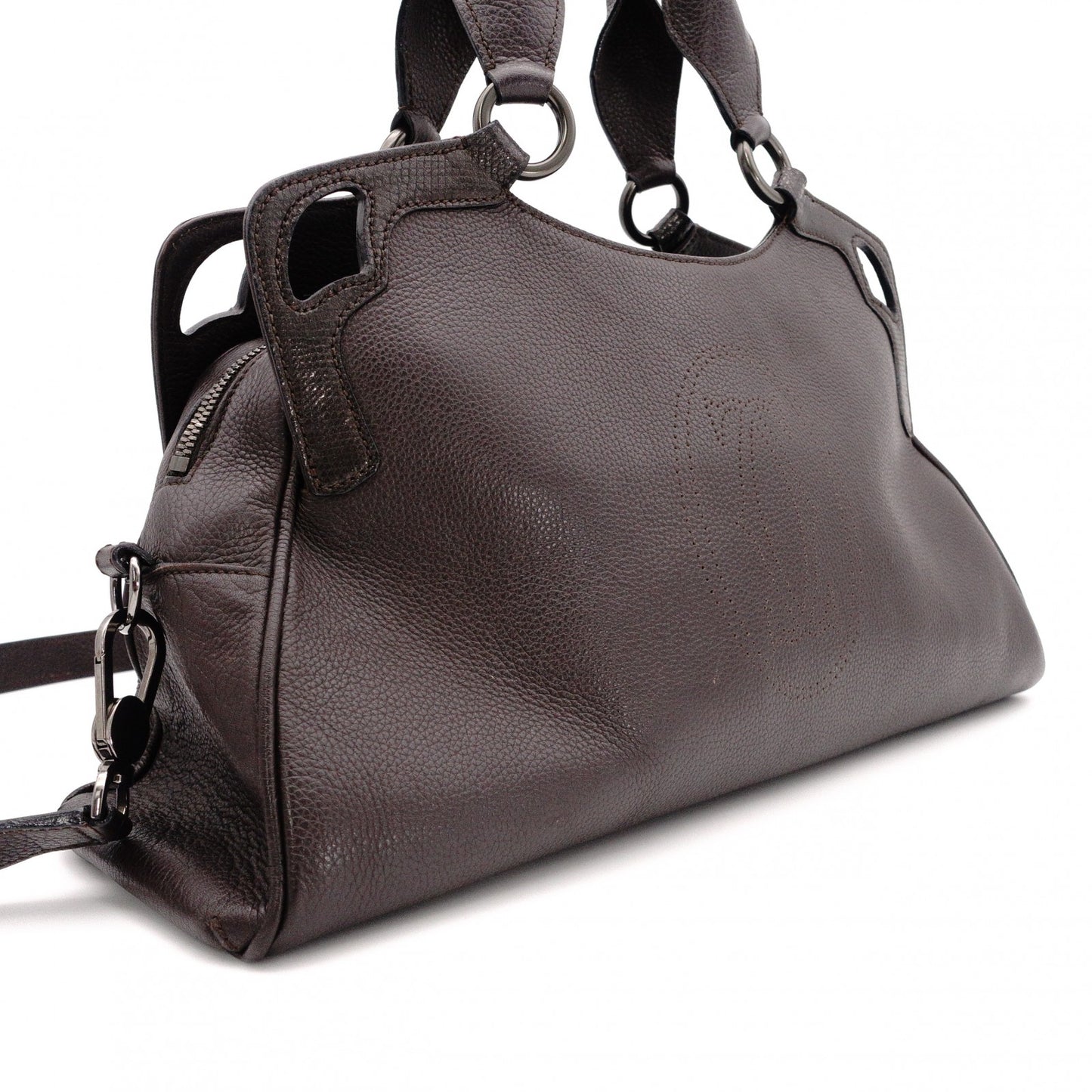 CARTIER Marcello de Cartier Tote Bag, Leather, Brown, 2-Way, Silver Hardware