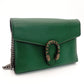 GUCCI Dionysus Chain Wallet Green Leather Green Shoulder Bag Rhinestone 7-6-261