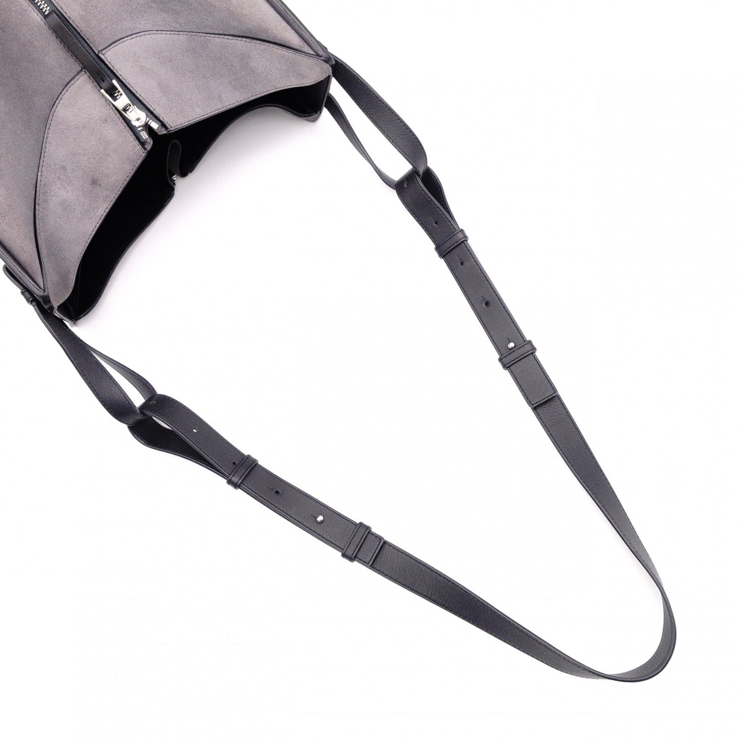 LOEWE Hammock Small Handbag, Leather and Suede, Gray, 2-Way