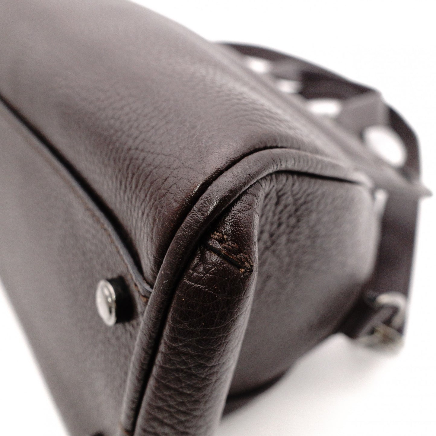 CARTIER Marcello de Cartier Tote Bag, Leather, Brown, 2-Way, Silver Hardware