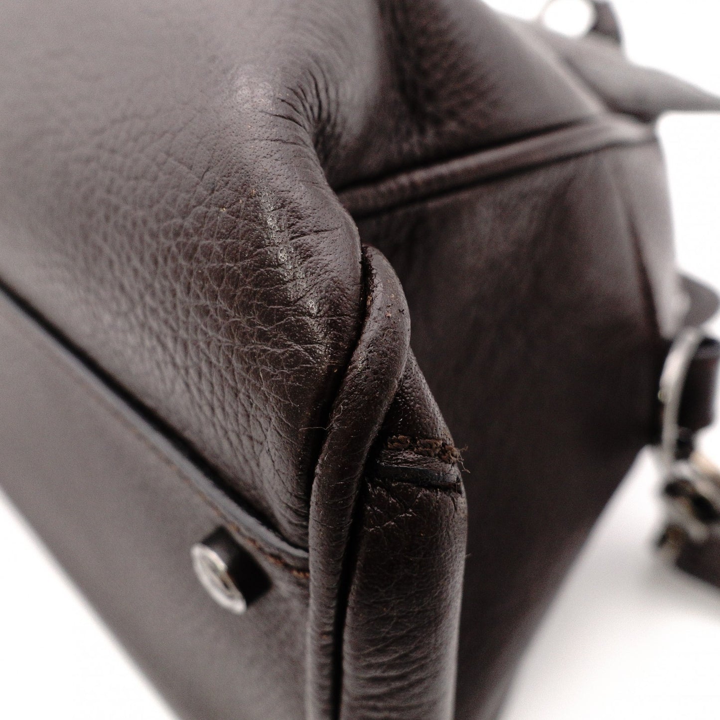 CARTIER Marcello de Cartier Tote Bag, Leather, Brown, 2-Way, Silver Hardware