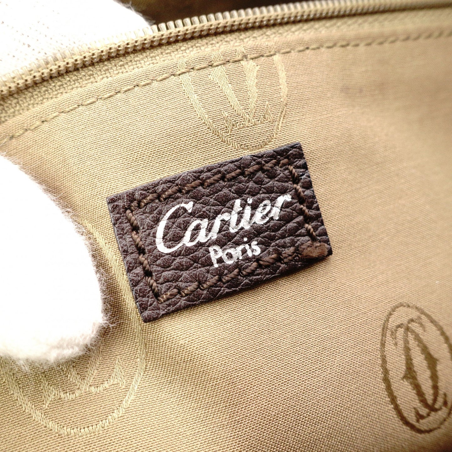 CARTIER Marcello de Cartier Tote Bag, Leather, Brown, 2-Way, Silver Hardware