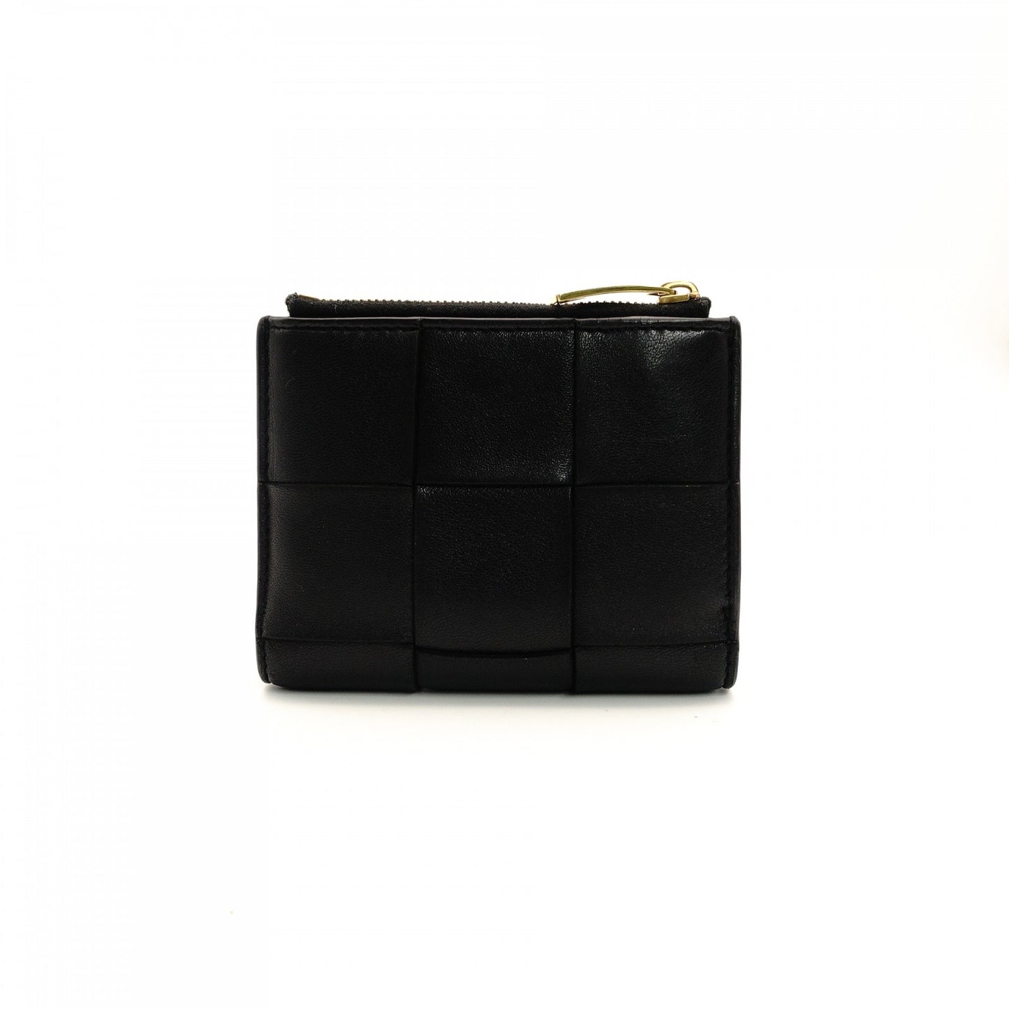 BOTTEGA VENETA Wallet Intrecciato Black Leather Bifold Black 7-7-893