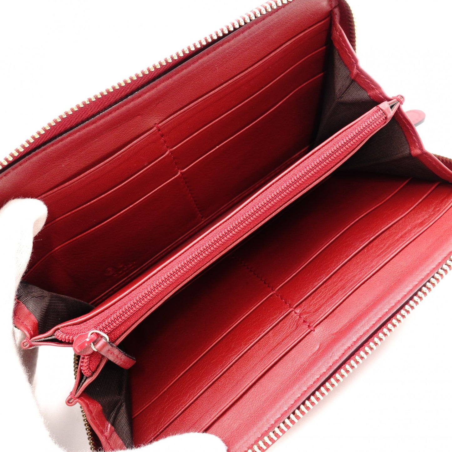 GUCCI Long Wallet, Leather, Red Leather Wallet