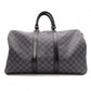 LOUIS VUITTON Boston Bag, PVC and Leather, Gray, Men's, Travel, Damier Graphite