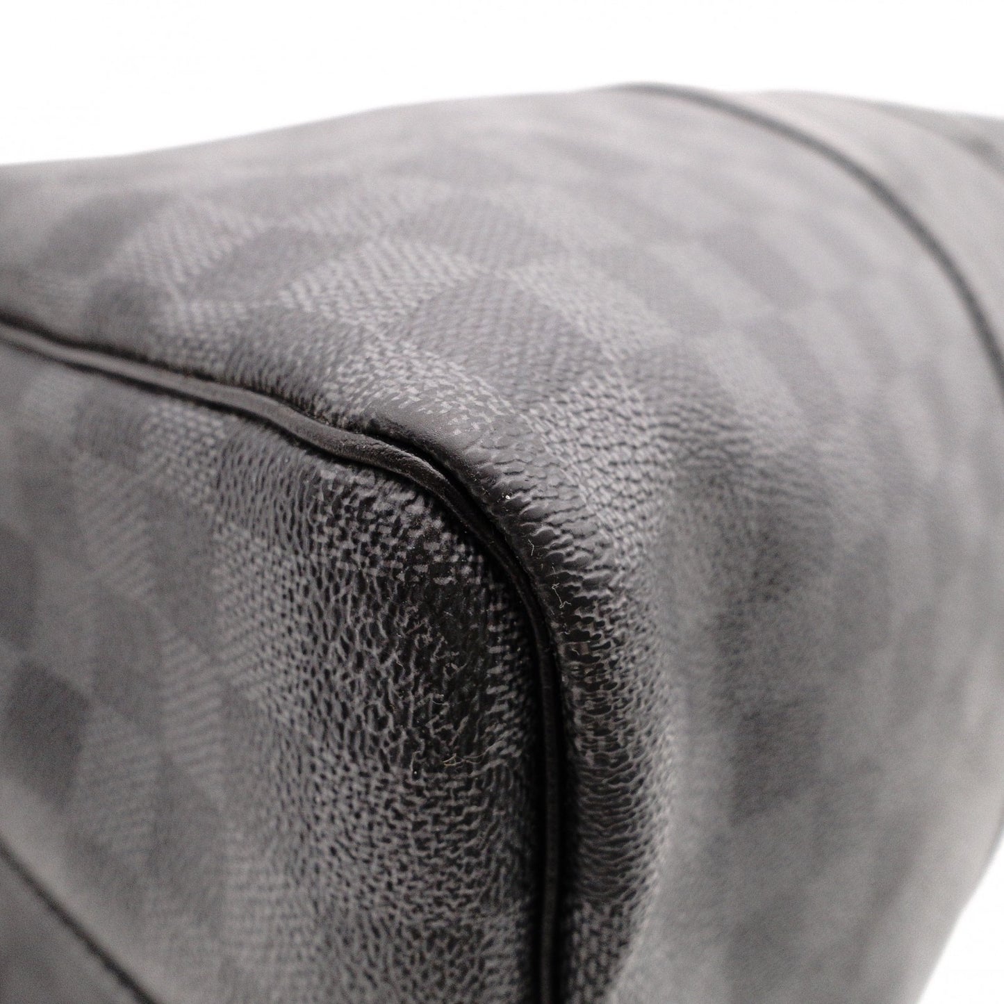LOUIS VUITTON Boston Bag, PVC and Leather, Gray, Men's, Travel, Damier Graphite