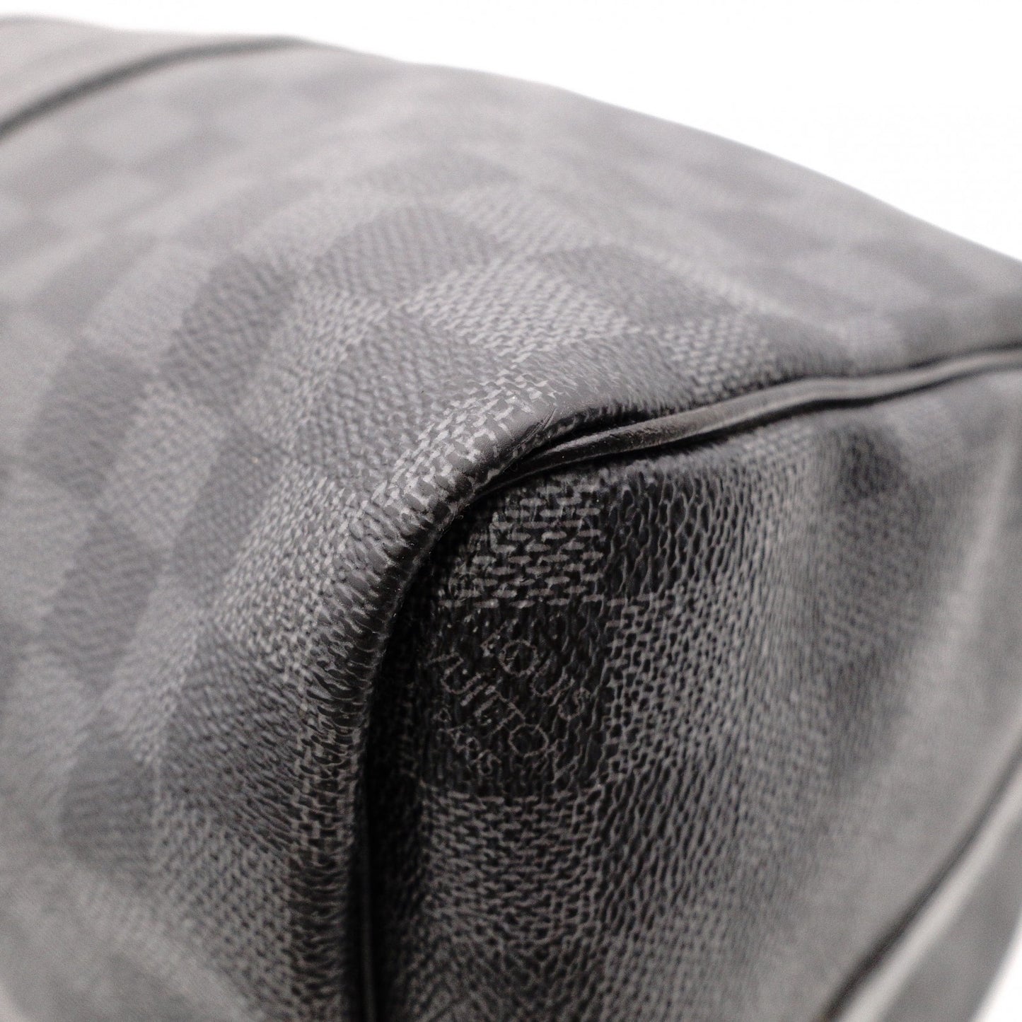 LOUIS VUITTON Boston Bag, PVC and Leather, Gray, Men's, Travel, Damier Graphite