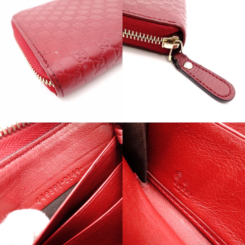 GUCCI Long Wallet, Leather, Red Leather Wallet