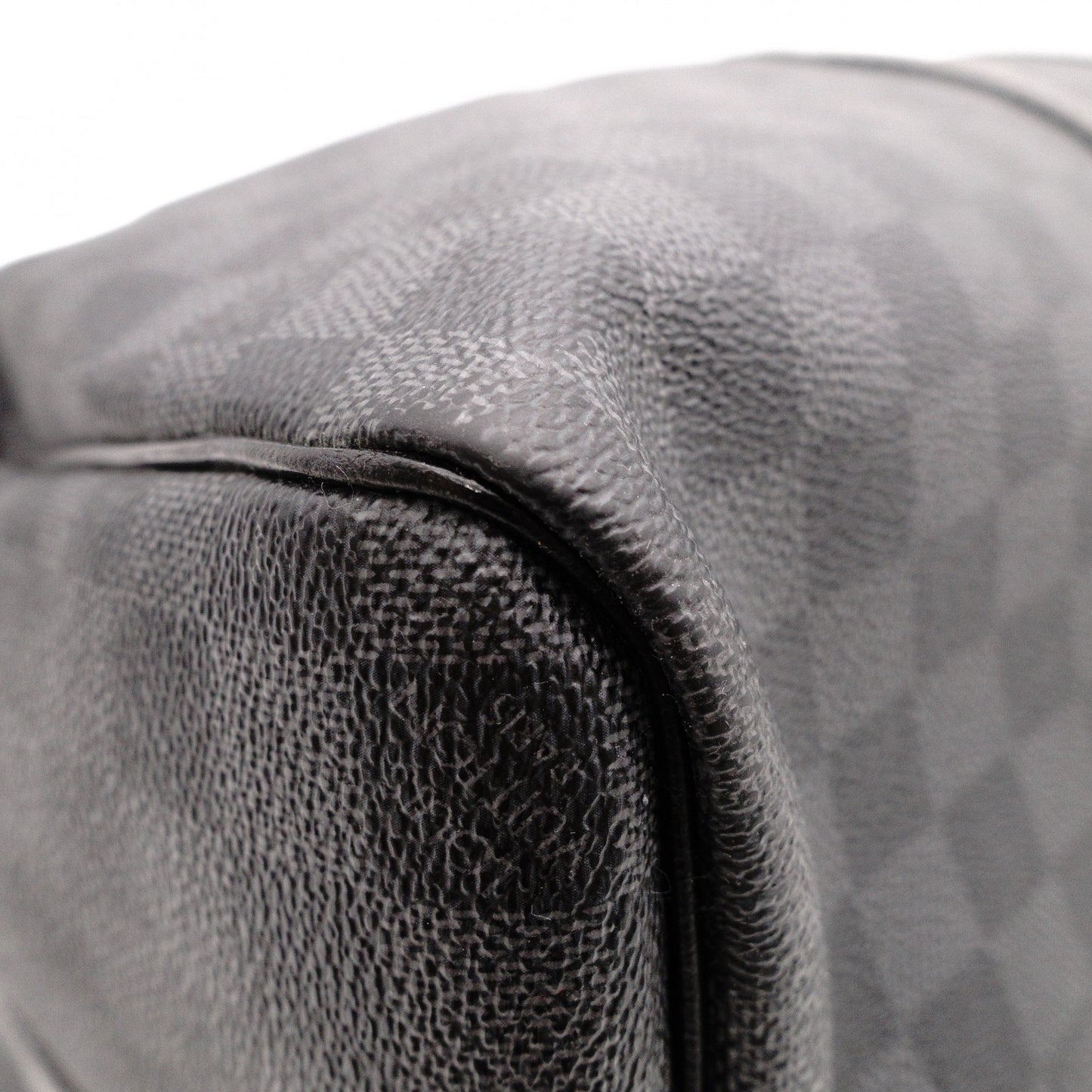 LOUIS VUITTON Boston Bag, PVC and Leather, Gray, Men's, Travel, Damier Graphite