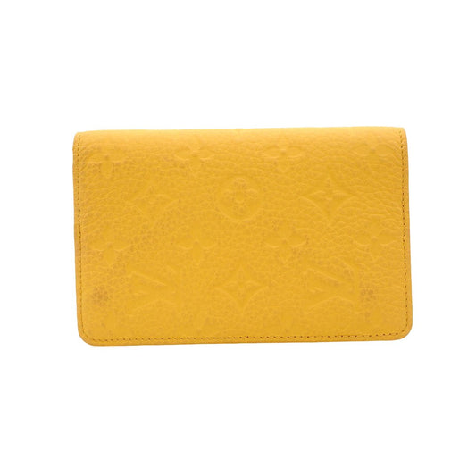 LOUIS VUITTON Passport Case Leather Yellow